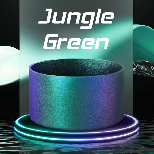 VIKIZUES Chameleon Gradient Matte Luster Silicone Boot, Compatible with Stanley Tumblers 20-40oz and 12-24oz Water Bottles with 2.8-3in Base, Anti-Slip Glitter Bottom Protector (Jungle Green)
