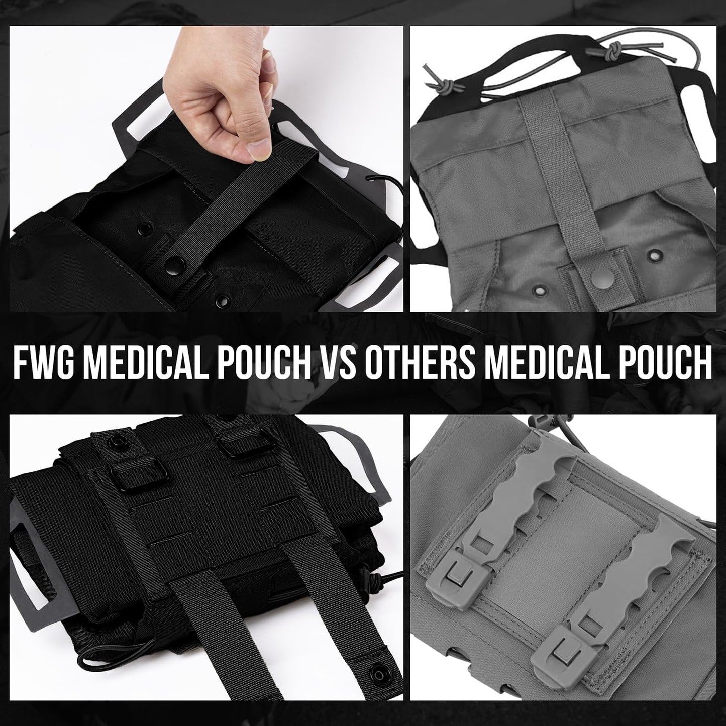 FEIWOOD GEAR Tactical IFAK Pouch,Medical Pouch,IFAK Tear Away Pouch,First Aid Kit Two-Piece System Medical Pouches Emergency Survival Bag for Outdoor Travel Hiking