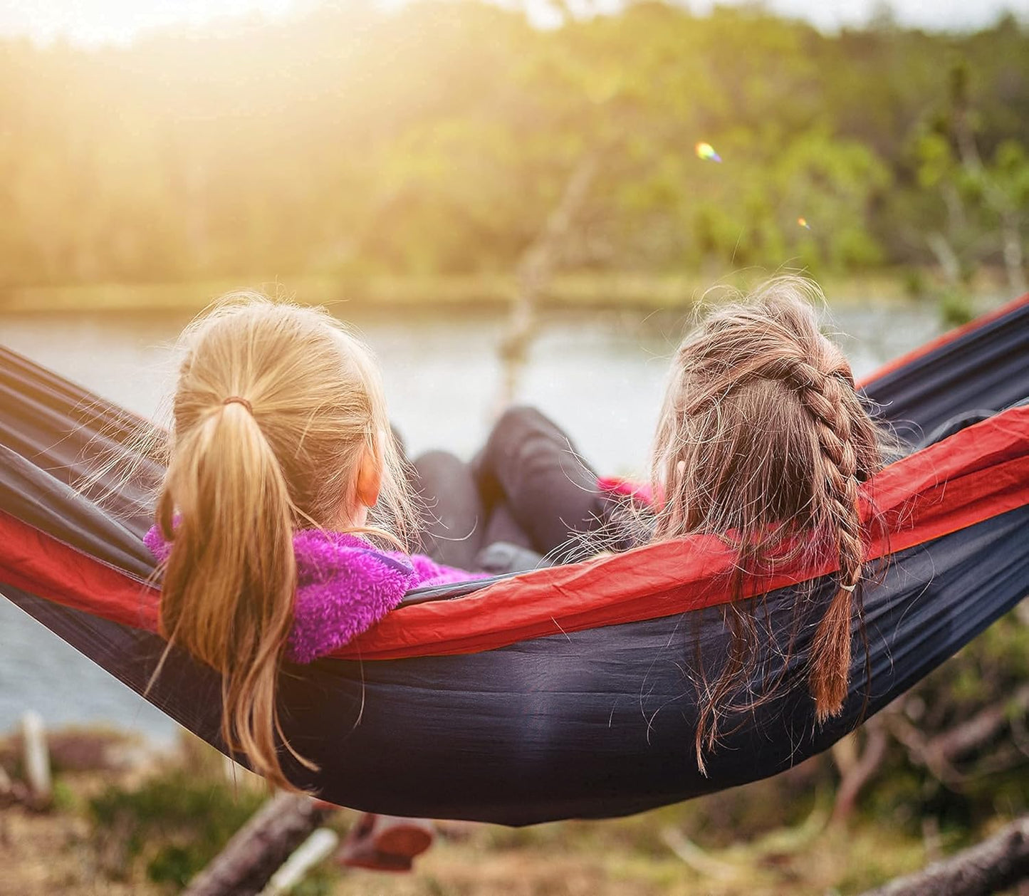 Portable Double Camping Hammock 500 lb Capacity – Lightweight with Tree-Friendly Straps & Carabiners for Hiking, Travel, Beach & Backyard