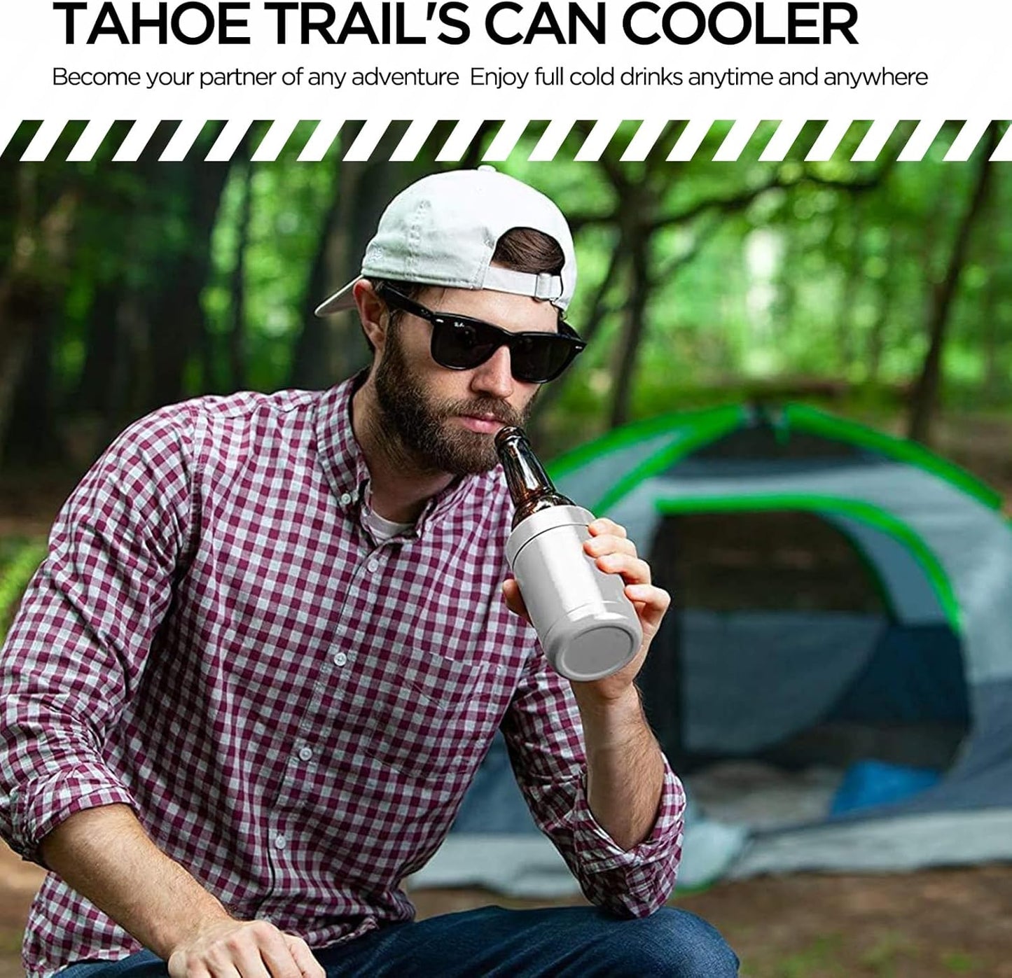Tahoe Trails 12 oz Stainless Steel Double Wall Vacuum Insulated Can Cooler (Blue)
