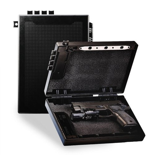 STOPBOX Gun Safe Alternative - Tactical Handgun Storage, Instant Access Portable Gun Case, TSA Compliant Gun Lock Box for Quick Handgun Access | Black - 2PK (Full-Size Only)