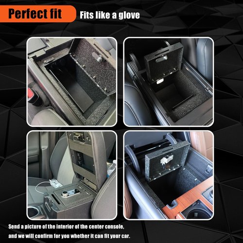 YOULAI Center Console Gun Safe - Console Gun Vault Compatible with RAM 1500/2500/3500 LARAMIE/BIGHORN/POWERWAGON 2019-2025, NOT FIT Cup Holder with Cover, 4 Digit Lock with Backup Key.