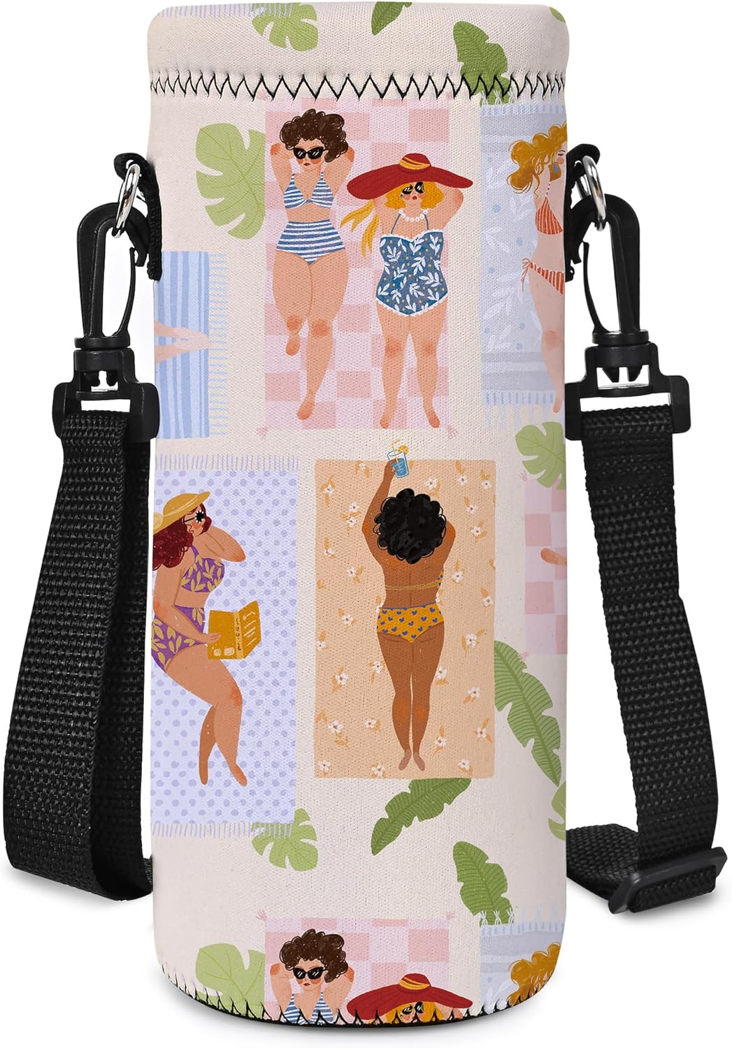 Insulated Neoprene Water Bottle Carrier | 24oz/32oz Sling Holder for Walking