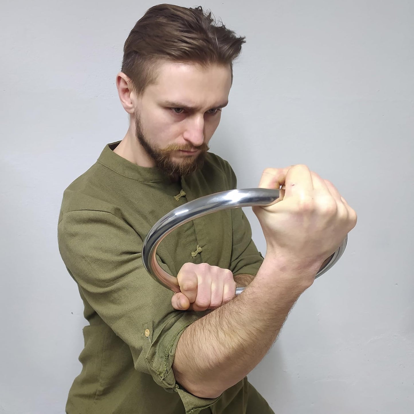 HYOUT Wing Chun Stainless Ring Yewen Sau Sticky Hand Strength Training Tsun Siu Lum Kung Fu Self Defense