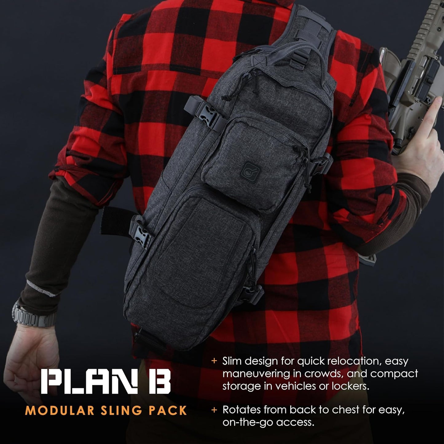 HAZARD 4 Grayman(TM) Plan-B Light Go-Bag Sling Pack (R) - Gray, Large