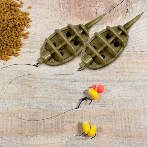 Blueweenly 16 Pcs Inline Method Feeder Set with 4 Release Moulds Carp Fishing Feeder Carp Fishing Equipment for Fishing Bait Fishing Tool Accessories