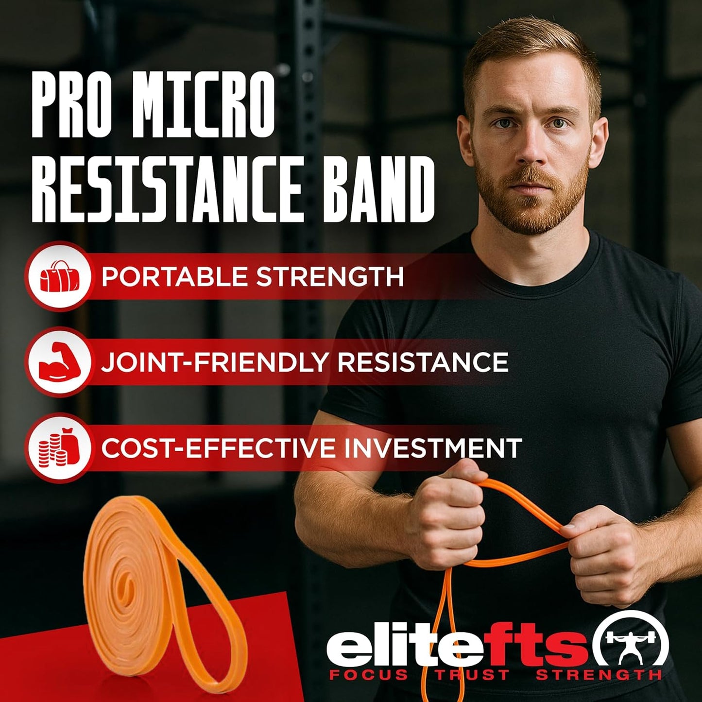 Pro Resistance Band for Core Stability & Flexibility - EliteFTS Portable & Joint-Friendly