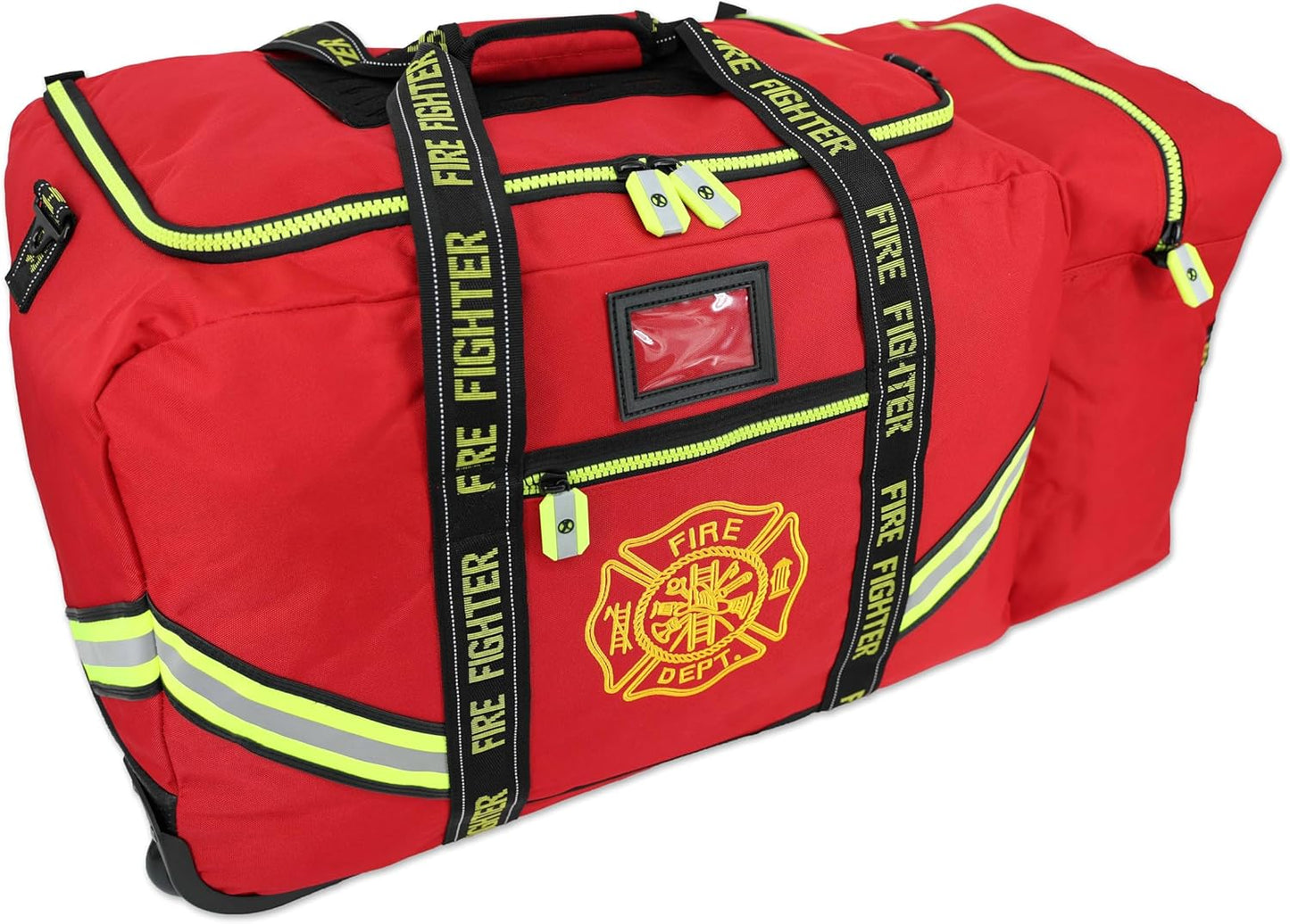 Lightning X Fireman's Value Edition XL Firefighter Step-In Turnout Gear Bag w/Wheels, Helmet Pocket & Maltese Cross for First Responder