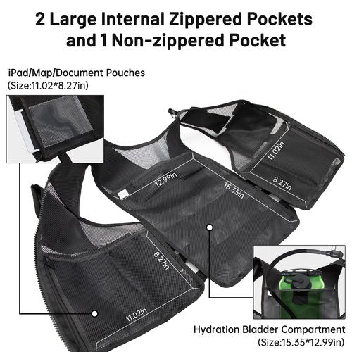 Oushome Tactical Vest, Lightweight Adjustable Airsoft Vest with Detachable Belt & Holster, Tactical Vest for Men for Adults CS/Hunting/Training/Cosplay