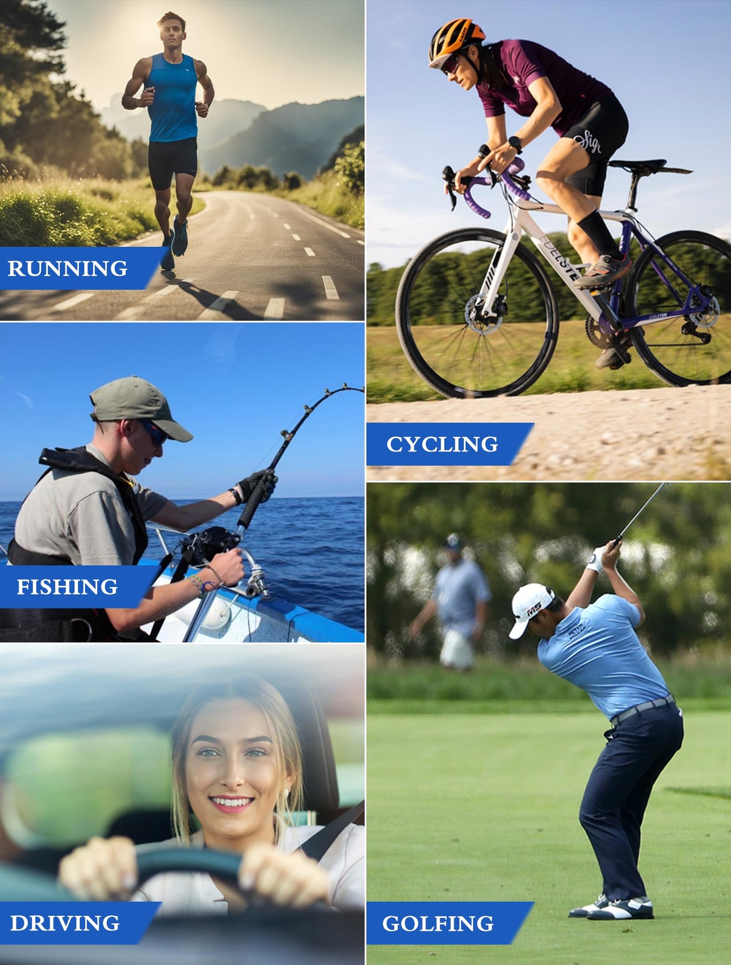 GREENTREEN Polarized Sport Sunglasses for Men Women: Cycling Glasses UV400 Protection - Lightweight Sun Glasses for Running Fishing Baseball