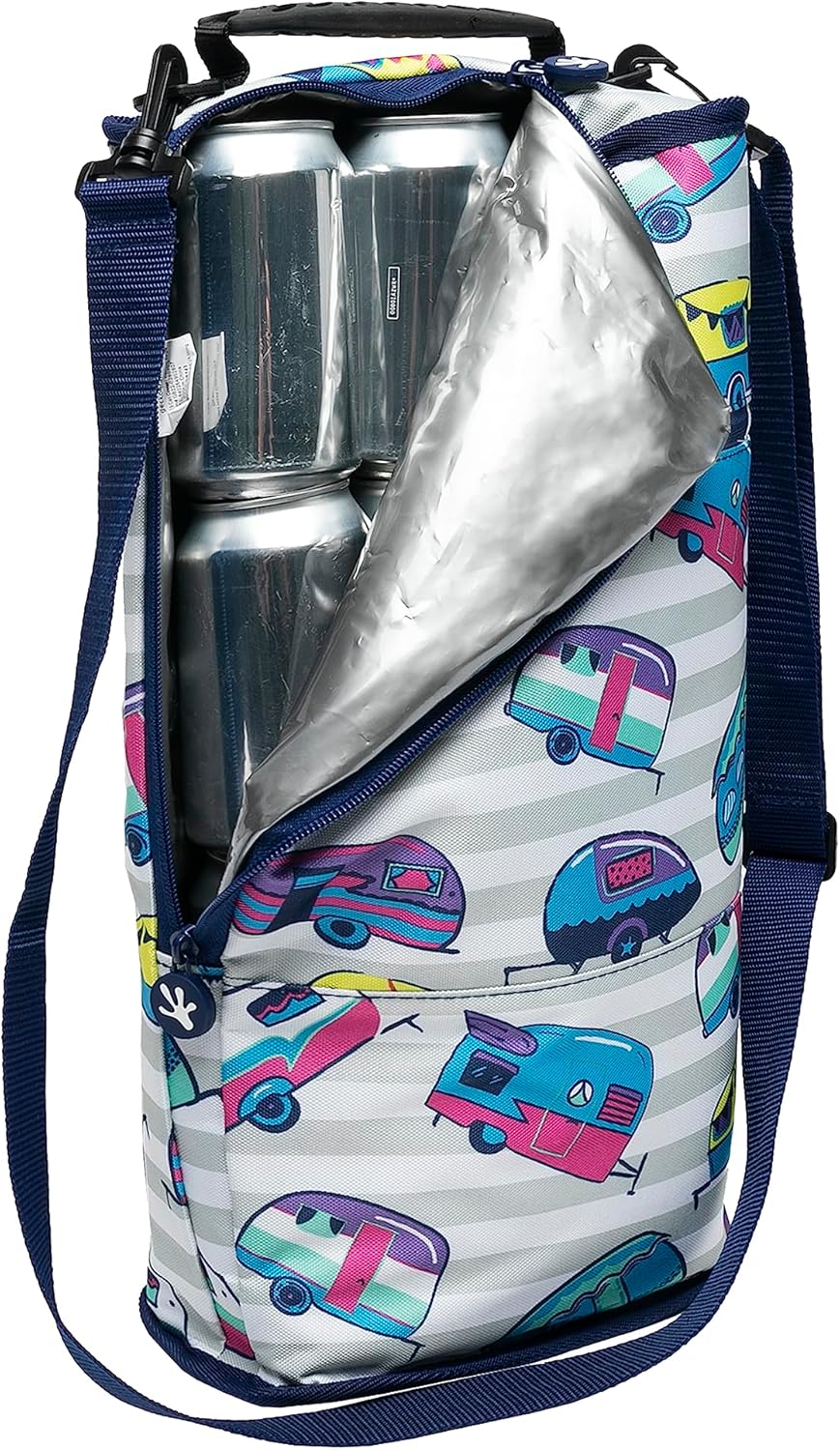 Geckobrands Verticool Insulated Soft Cooler Bag - Portable, Holds 9 Cans or 2 Wine Bottles, Ideal for Beach & Picnics