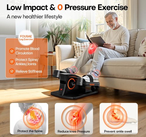 Under Desk Elliptical, Upgraded 6 Adjustable Resistance &15 Speeds Leg Exerciser While Sitting for Seniors with Forward & Reverse Direction, Ellipse Leg Exerciser with Touch Screen and Remote Control