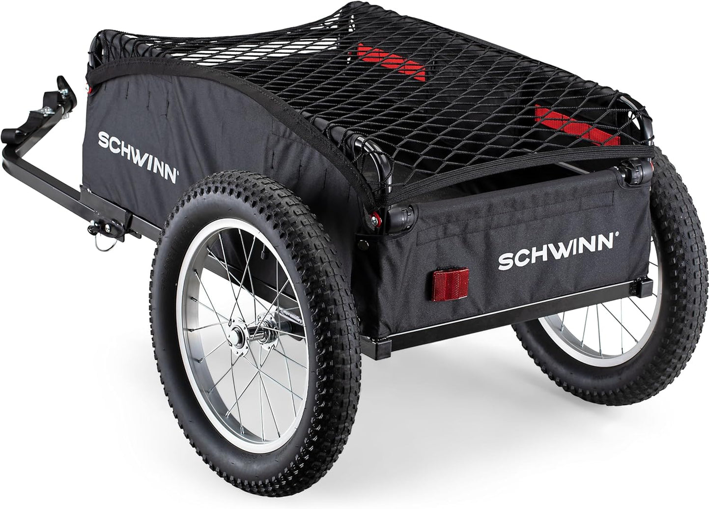 Schwinn Daytripper or Porter Bike Cargo Trailer, Holds up to 100 lb, Universal Coupler, Folding Frame, Quick-Release Wheels, 16-Inch Tires, Interior D-Rings, Schwinn Bike Trailer for Carrying Cargo