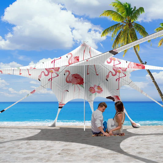 Watato Beach Tent Canopy Pop Up Shade Sun Shelter 10x10ft Portable Family Sunshade UPF50+ with 8 Sandbags-2 Sand Shovel-Easy Foldable Pole-Pole Anchor-Ground Pegs-Carrying Bag for Outdoor Camping