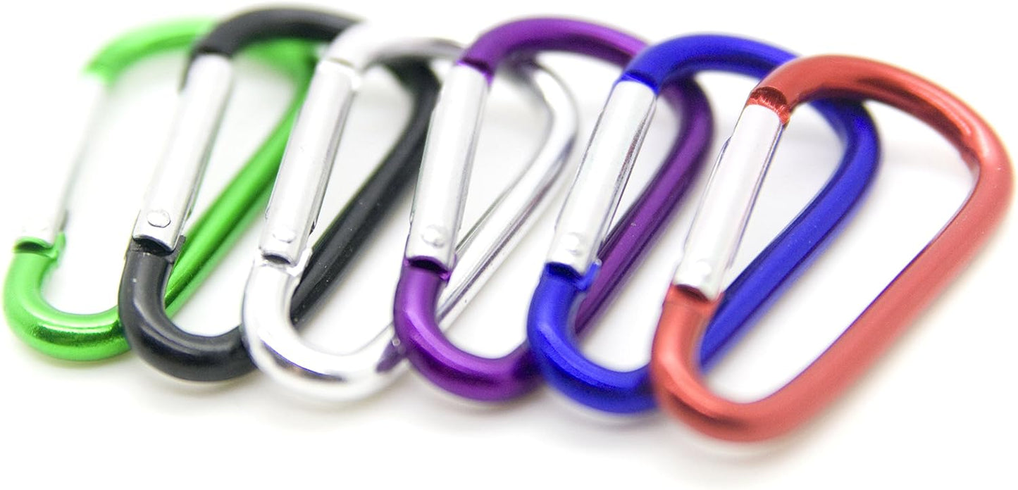 100pcs Aluminum Carabiner Clip Key Chain Key Ring 1-7/8 (Assorted Color) by OnDepot