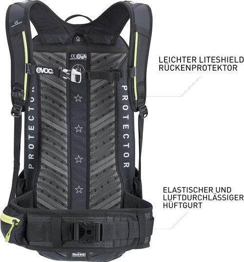 Evoc Black Backpack 16L - M/L Size, Lightweight & Durable Travel Gear
