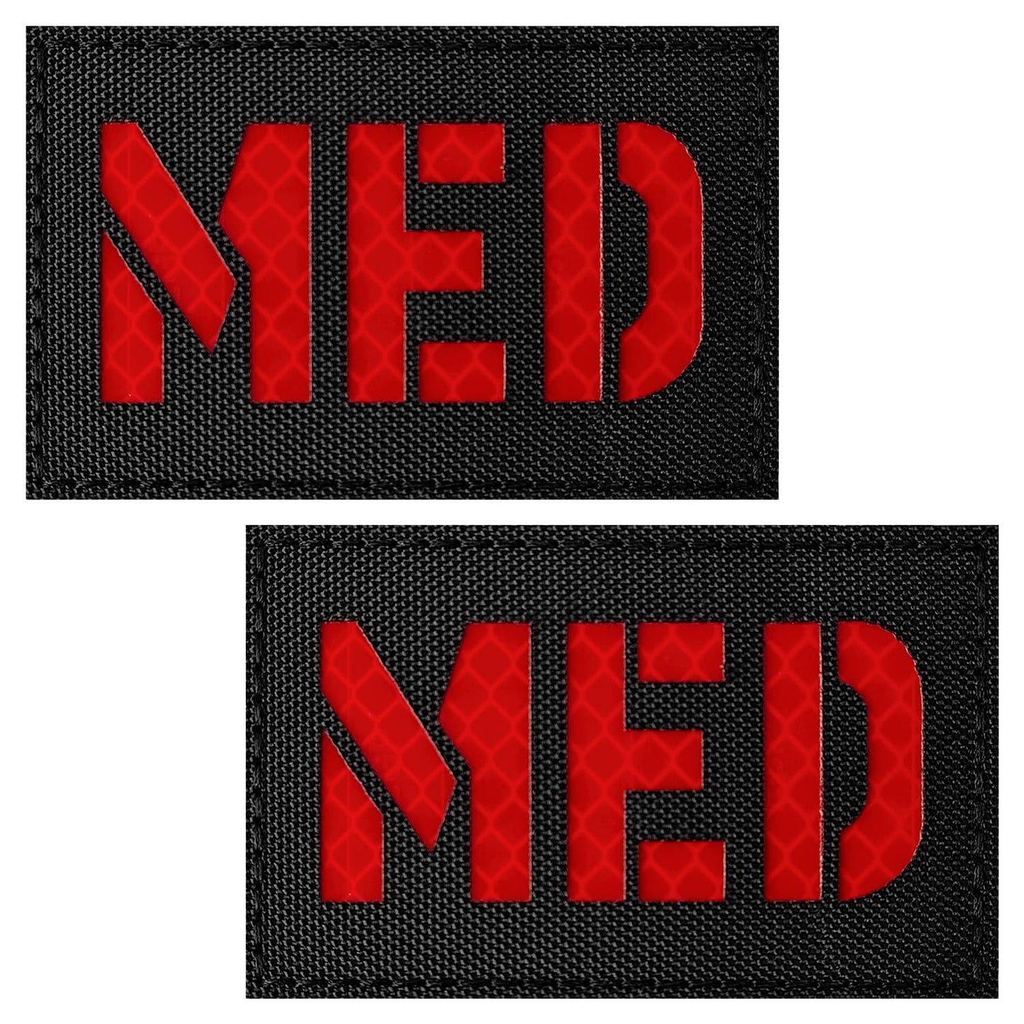 IANZE 2Pcs IR Reflective Medic Patches Tactical Military Patches, Infrared IR EMS EMT MED Medical Morale Hook and Loop First Aid Patches Style 2