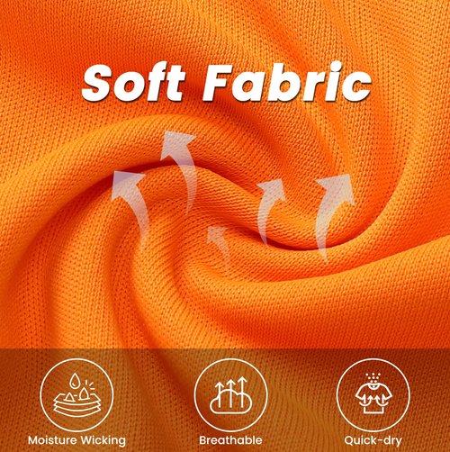 Nepest Men's Workout Shirt Dry Fit Athletic Running T-Shirts Short Sleeve UPF 50+ Sun Protection Gym Tee Top Orange L