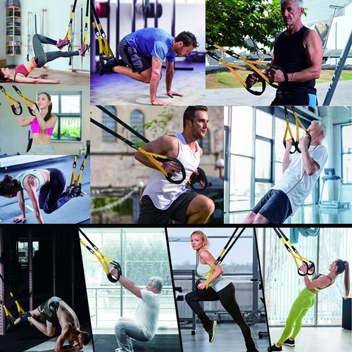 noxozoqm Home Resistance Training Kit for Home Gym - Resistance Bands Set with Handles, Door Anchor, Wall Mount, Guide for Full-Body Work.