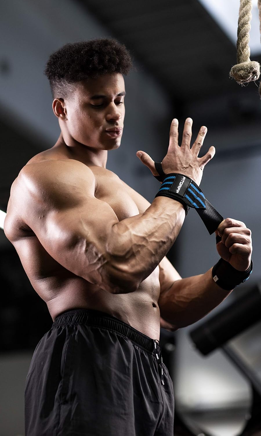 Fitgriff® Wrist Wraps for Weightlifting (18") Heavy-Duty Support for Gym, Bench Press, and Pushups (1 Pair) - for Men and Women (Black)