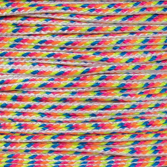 Paracord Planet Micro Cord 1.18mm Diameter 125 Feet Spool of Braided Cord - Available in a Variety of Colors Made in The USA (Light Stripes)