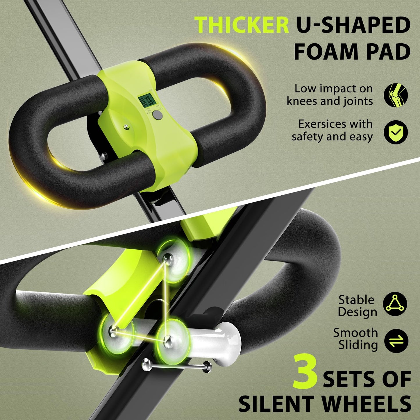 Ab Workout Equipment, Ab Machine for Home Gym Fitness, Ab Trainer Exercise Equipment for Abdominal Exercise and Strength Training (Black)