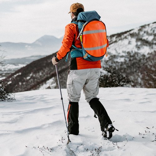 Wenfan 4PCS Blaze Orange Safety Panel with Reflective Strips High Visibility Hunting Panel Lightweight Blaze Orange Panel Hunting Mesh Tent Backpack Cover Safety Panel for Hiking Camping Biking,12"
