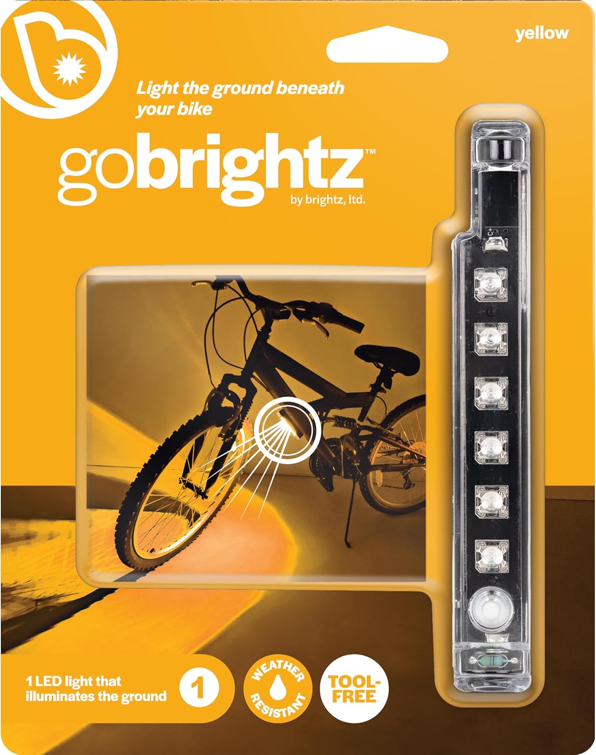 GoBrightz LED Bike Frame Light - Night Riding Underglow Light Bar with 4 Modes - Cool Bicycle Lights for Kids & Adults