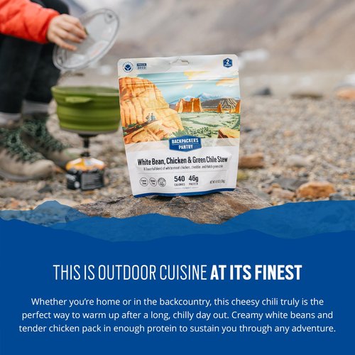 Backpacker's Pantry White Bean, Chicken, and Green Chile Stew | Freeze Dried Backpacking & Camping Food, 6 Count