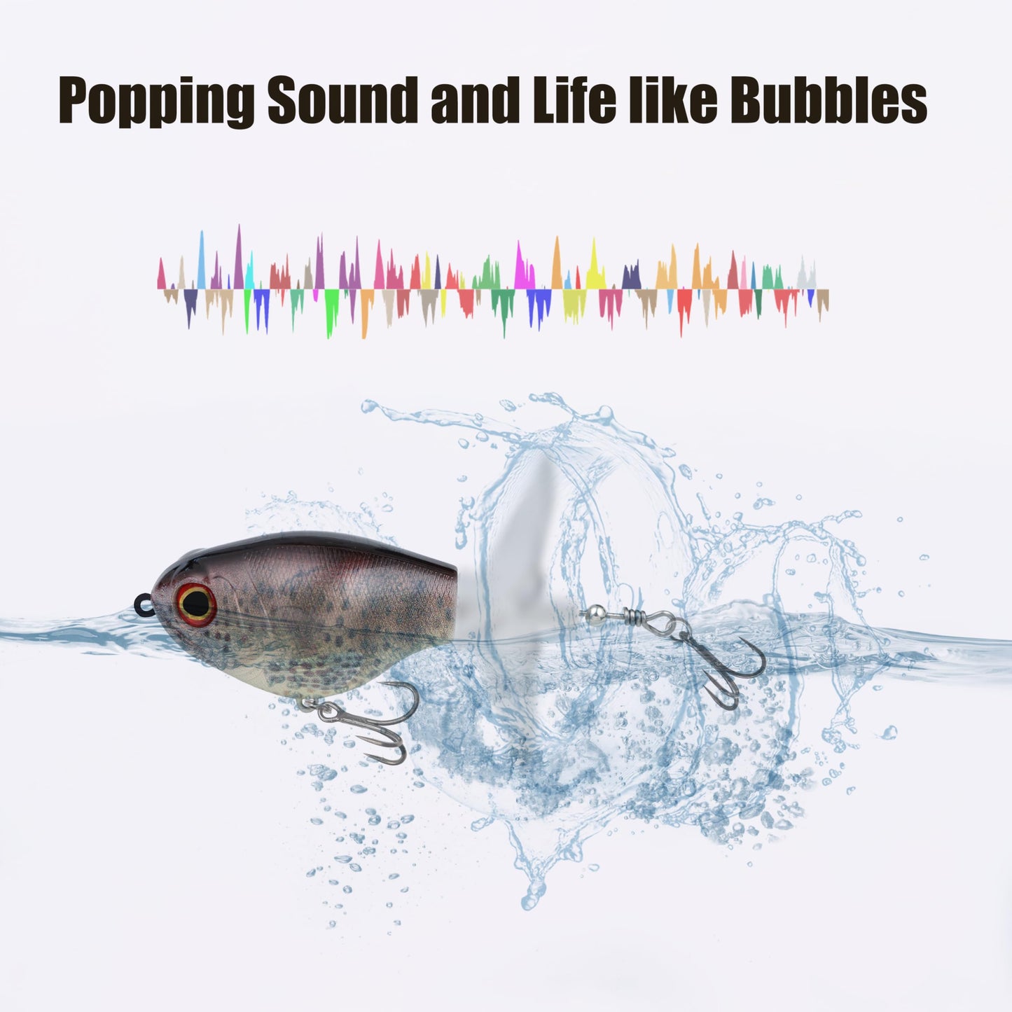 EXAURAFELIS Whopper Plopper Fishing Lure Top Water Pencil Plopper Fishing Lures Bass Lures Topwater Bait for Pike Perch, Floating Pencil Bass Bait