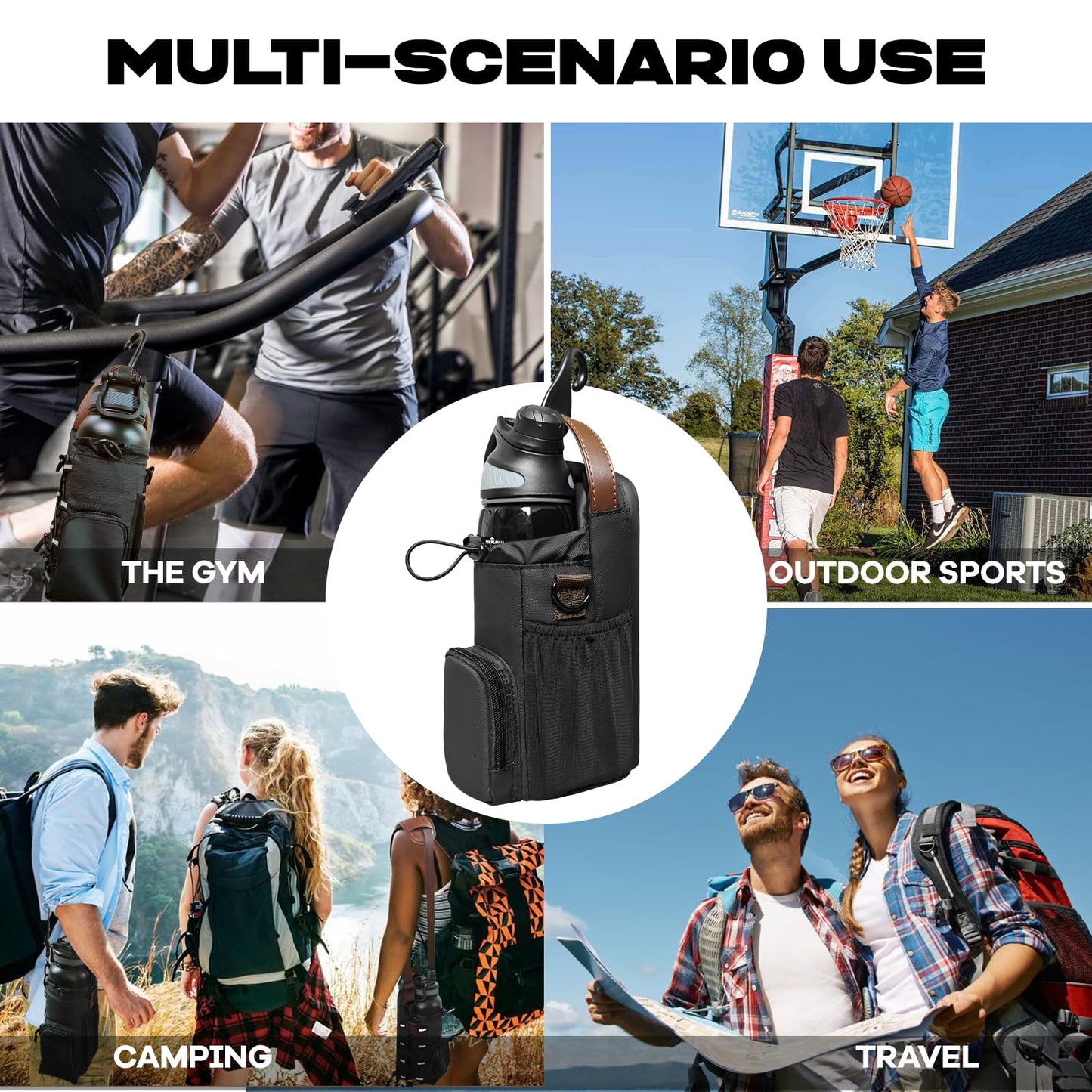 JACZZO Magnetic Gym Bag,Magnetic Water Bottle Holder for Gym,Small Gym Bag for Men and Women,Gym Gifts & Gym Accessories