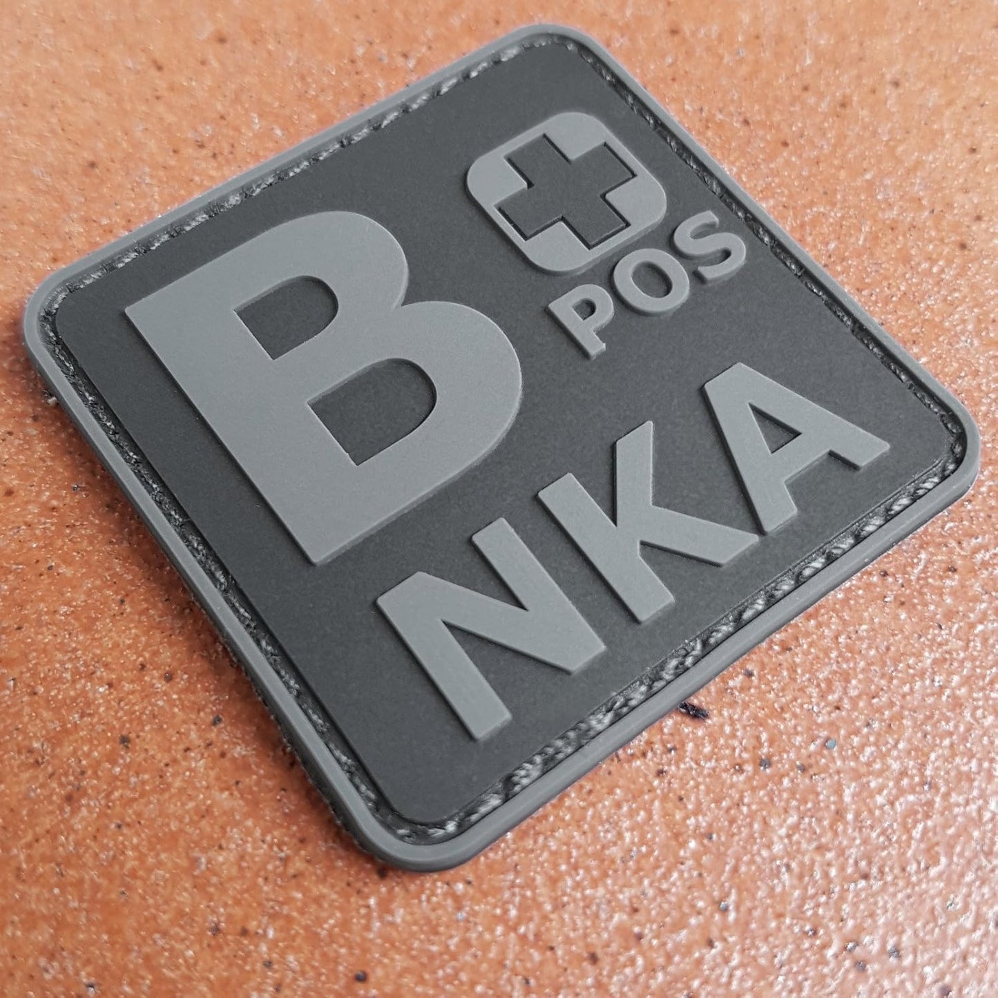 PVC First Aid Patch 2x2 B Positive Patch Compatible with Velcro PVC Patches for Hats Plate Carrier Patches for Caps Ifak Patch First Aid Kit Patch B Pos Blood Type Patch (Blackout Subdued)
