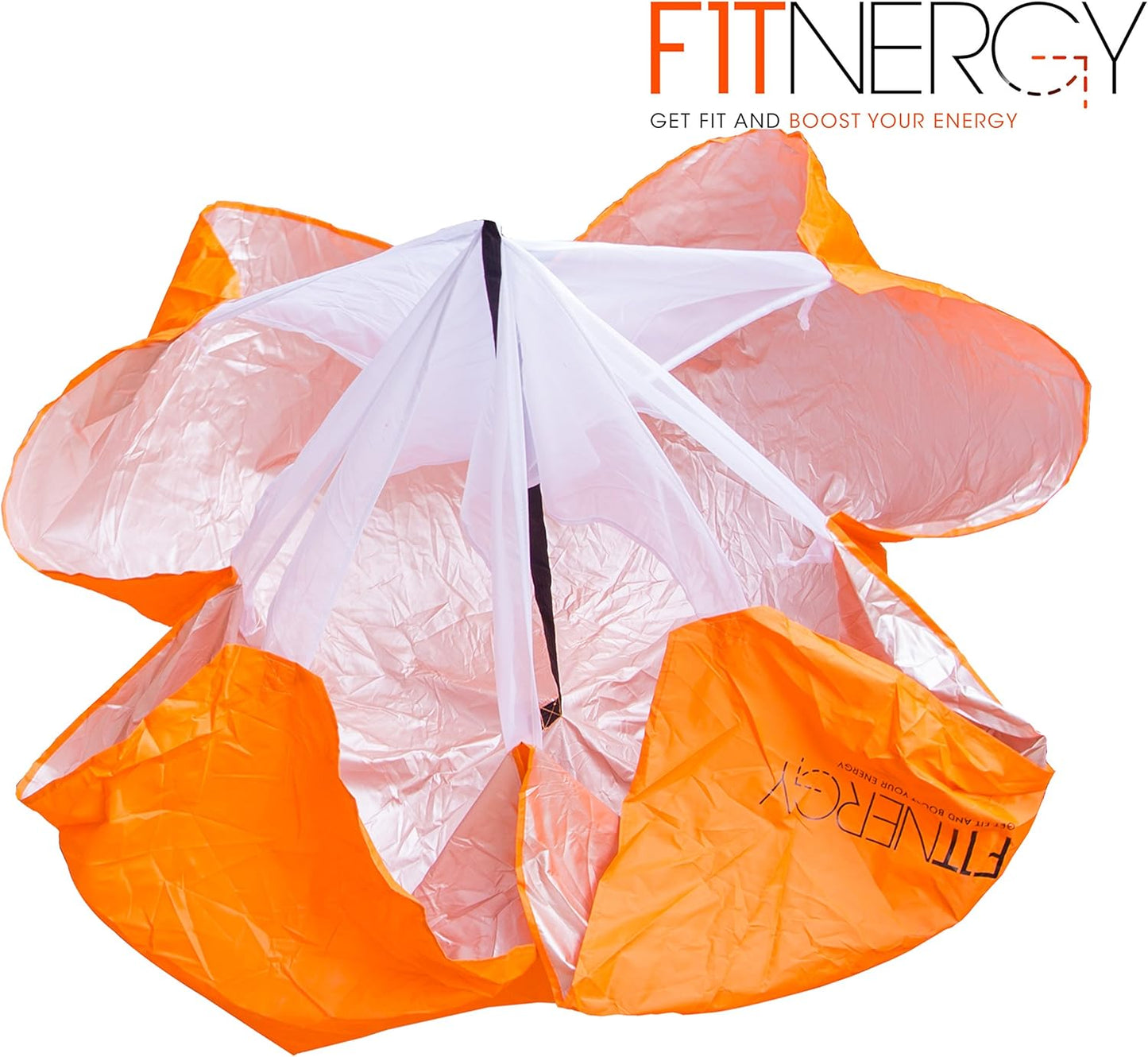 Running Resistance Parachute Durable 56" Orange Speed Sprint Training Chute - Free Carrying Bag - Maximize & Explosive Acceleration Soccer Football Agility Ladder Speed