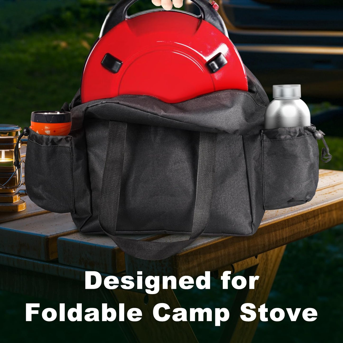 Folding Stove Carry Case for Coleman Camping Stove, Fits for Coleman 1 & 2-Burner Fold N Go Grill/Stoves and Other Folding Camp Stove, Camp Accessories, Heavy Duty Oxford Fabric with Shoulder Strap