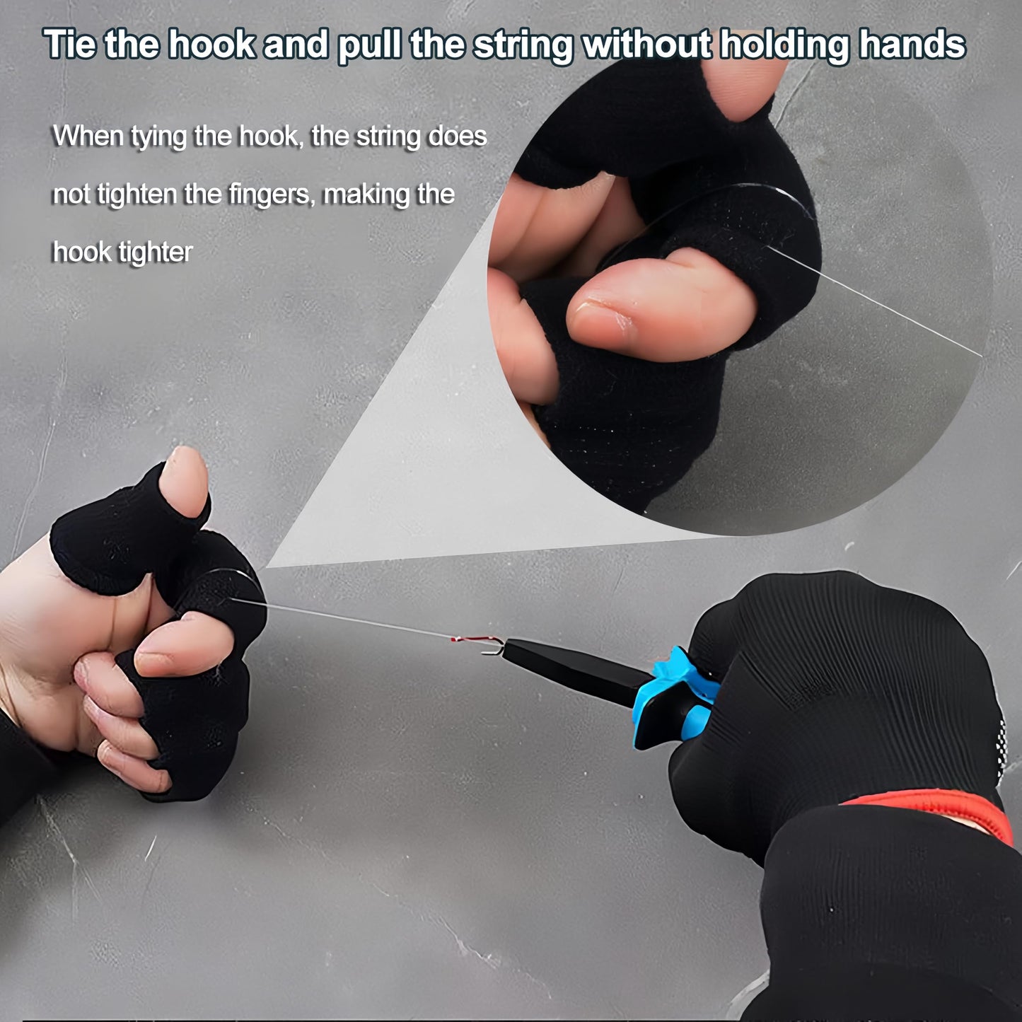 2Pcs Fishing Gloves with Magnet Release, Professional Anti-Slip Catch Fish Gloves for Women Men, Puncture Proof Ice Fishing Glove for Handling,Catching, Fisherman Fishing Accessories (Black)