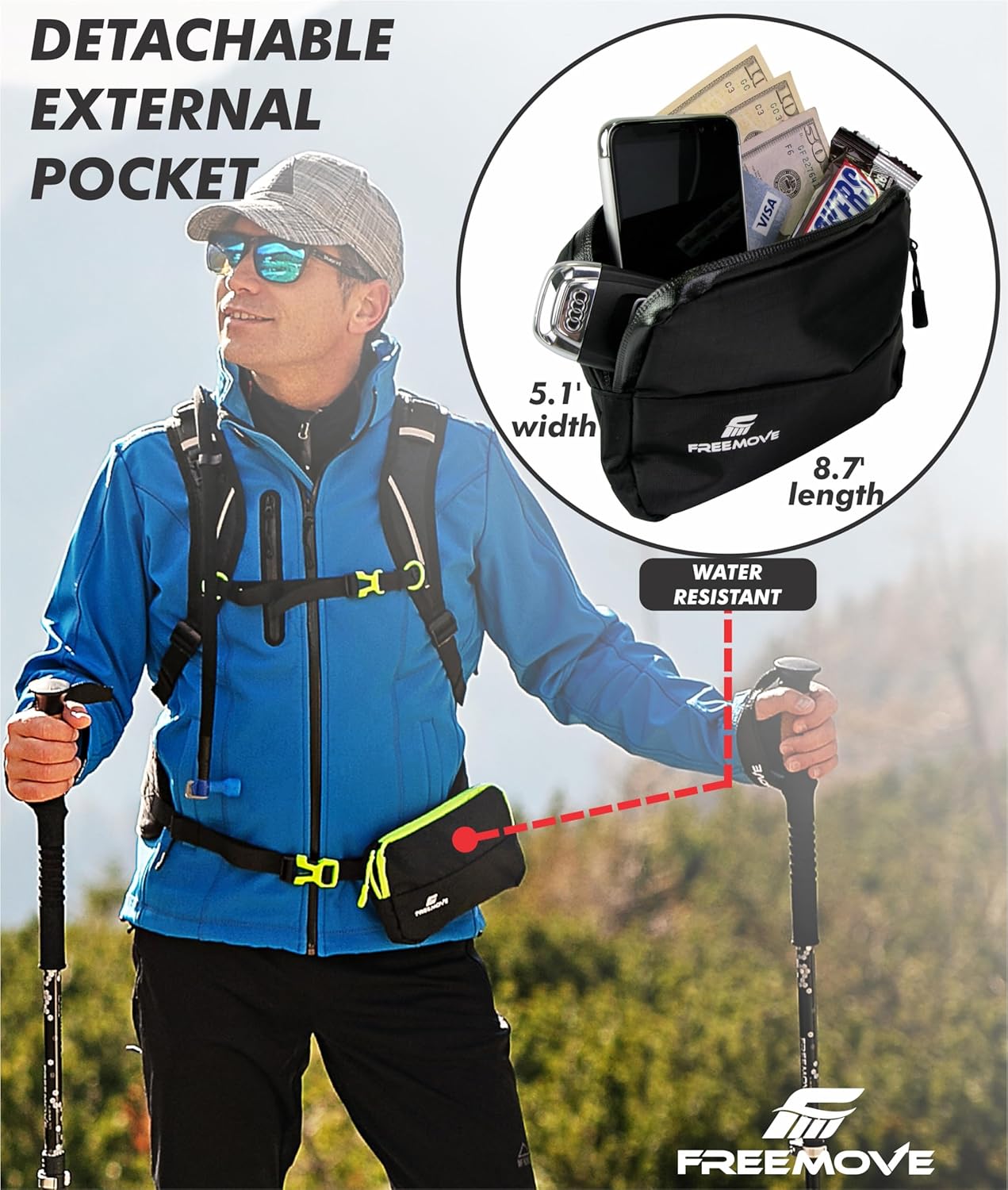 FREEMOVE Hydration Water Backpack 3in1 with 2L Bladder & Insulated Backpack Cooler Bag - a Complete Hydration Solution - Ideal Hydro Camel Back Pack for Hiking, Biking, Running, Cycling, MTB & Rave