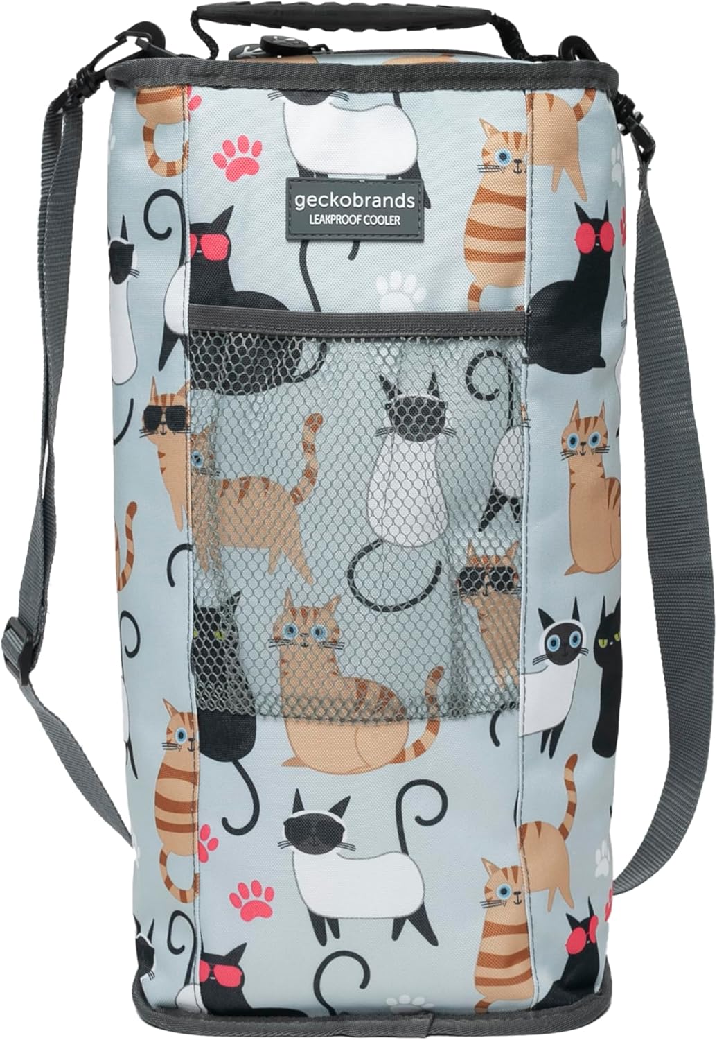 geckobrands Verticool Cooler - Insulated Portable Soft Cooler Bag with Adjustable Shoulder Strap, Holds 9 Cans or 2 Wine Bottles, Perfect for Beach, Picnics, and Outdoor Activities