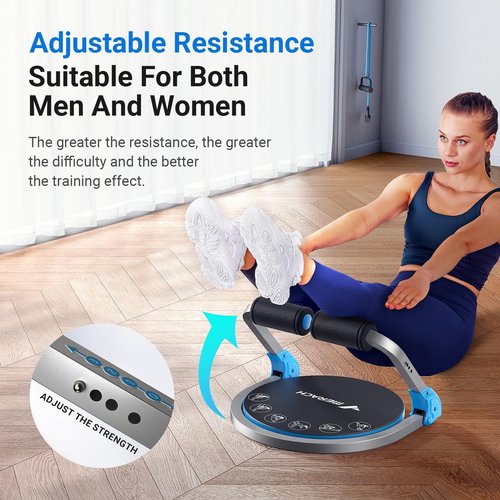 MERACH Ab Machine for Stomach Workout, Ab Crunch Machine with 3 Adjustable Resistance and Automatic Rebound, Sit Up Machine with 330 LBS Weight Capacity, Ab Workout Equipment for Home Exercise (Blue)