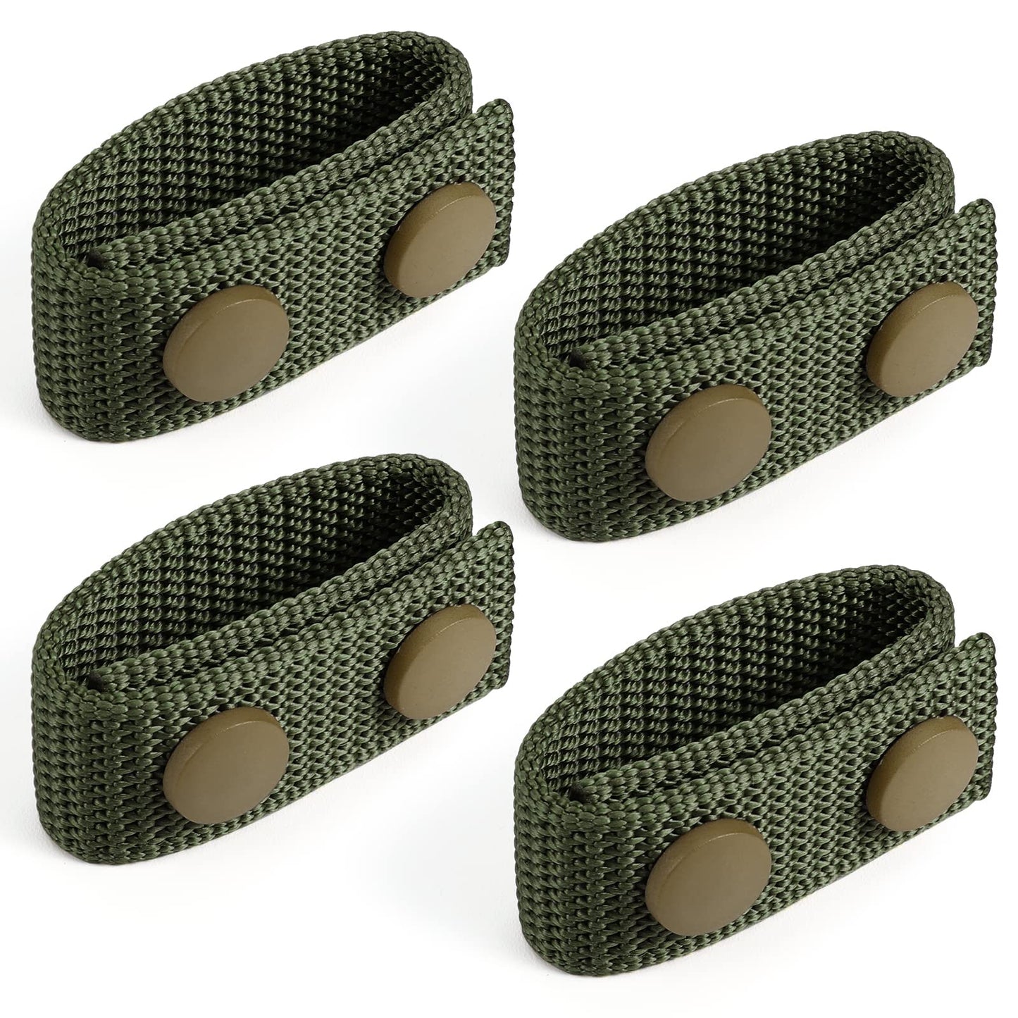 FRTKK Duty Belt Keeper with Double Snaps for 2¼" Wide Belt, Security Tactical Belt Police Military Equipment Accessories (Ranger Green-4Pack)