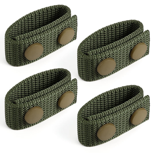 FRTKK Duty Belt Keeper with Double Snaps for 2¼" Wide Belt, Security Tactical Belt Police Military Equipment Accessories (Ranger Green-4Pack)