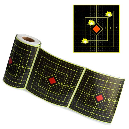 Smttezion Splatter Target 6 Inch Reactive Paper Stickers, 100 Pcs, Self Adhesive Roll Hunting Accessories for Pistol Pellet Gun Rifle Shooting Practice Outdoor or Indoor Game