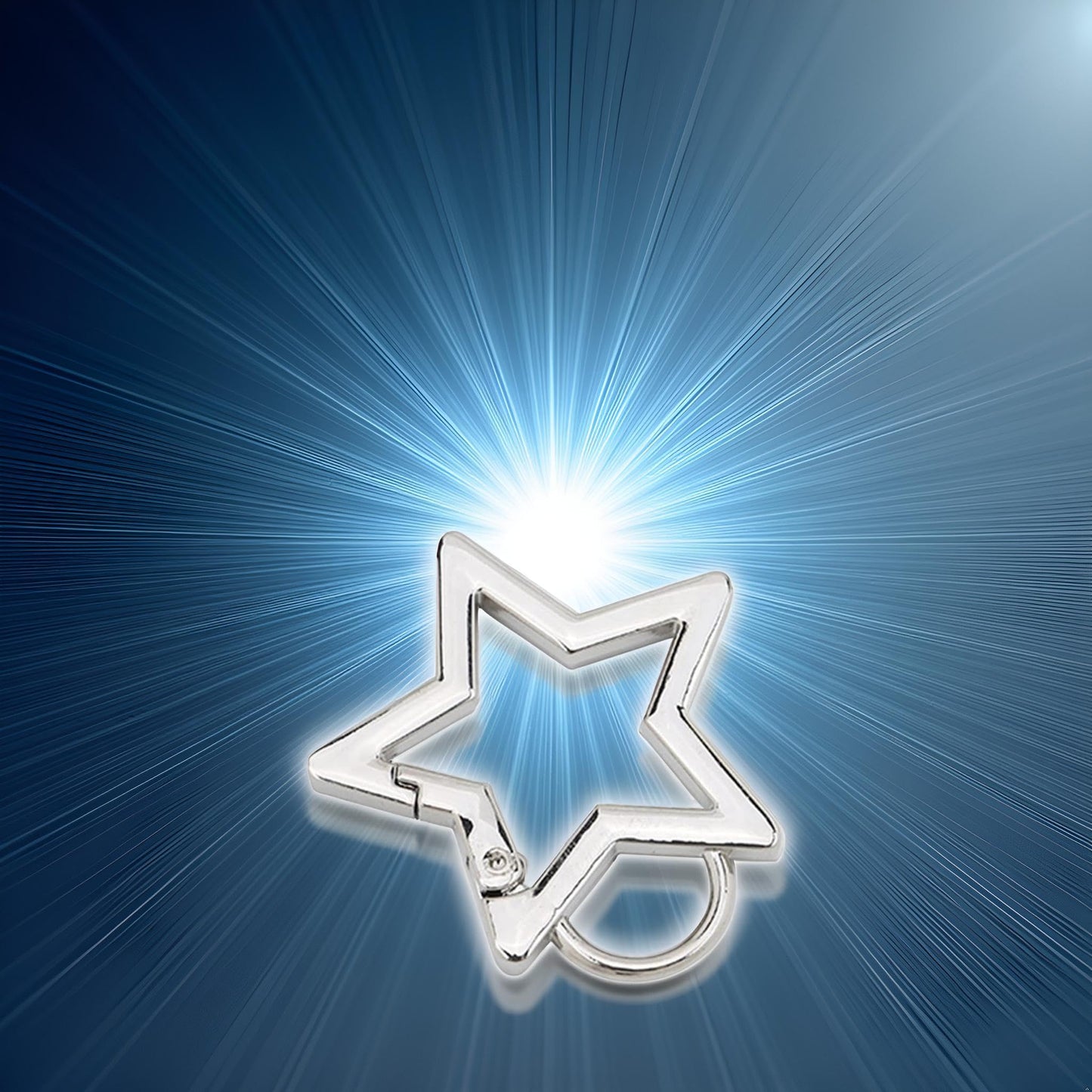 JJLFresheners Silver Star Shaped Stainless Steel Carabiner Snap Hook Holder Keychain Clip Carabiner Hook Clip Key Holder Accessory, Car Keychain