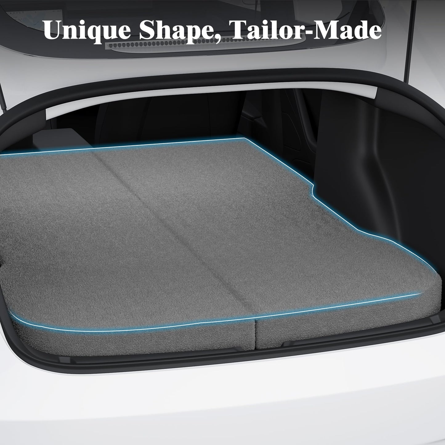 Ferlizer 4" Memory Foam Camping Mattress for Tesla Model 3, 74" x 43", Foldable Car Sleeping Pad with Plush Washable Cover, CertiPUR-US Certified, Grey