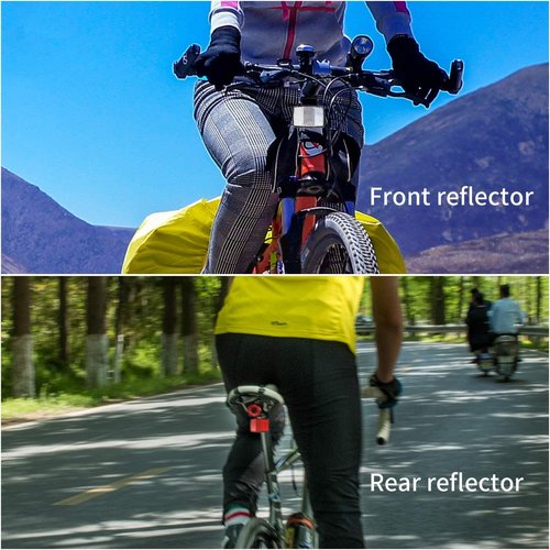 Xujinsongg 8 Pcs Bike Front and Rear Reflectors Kit, Bicycle Wheel Spoke Reflectors Kit, Bike Cycling Safety Warning Reflectors for Handlebar Seatpost, Bike Road Safety Reflection Kit, Red and White