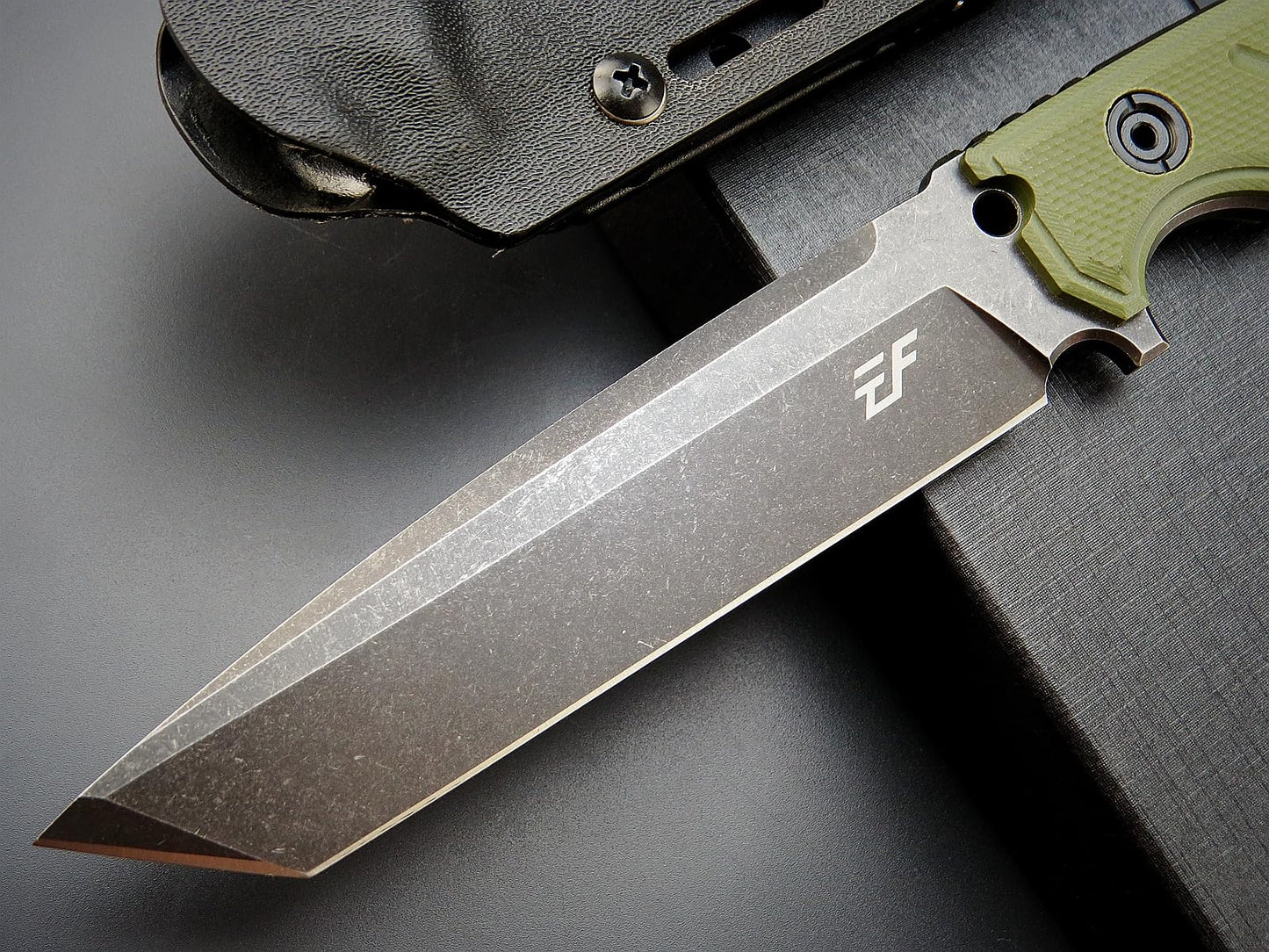 Eafengrow EF129 Fixed Blade Knife, DC53 Steel Tanto Blade,G10 Handle Full Tang Fixed Knifes Straight Knife for Camping Hunting Adventure Survival and EDC Tool(Army Green)