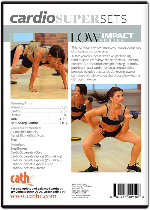 Cathe Friedrich Cardio Supersets Low Impact Exercise DVD For Women - Use for Cardio, HIIT Workout Training, and Aerobic Conditioning
