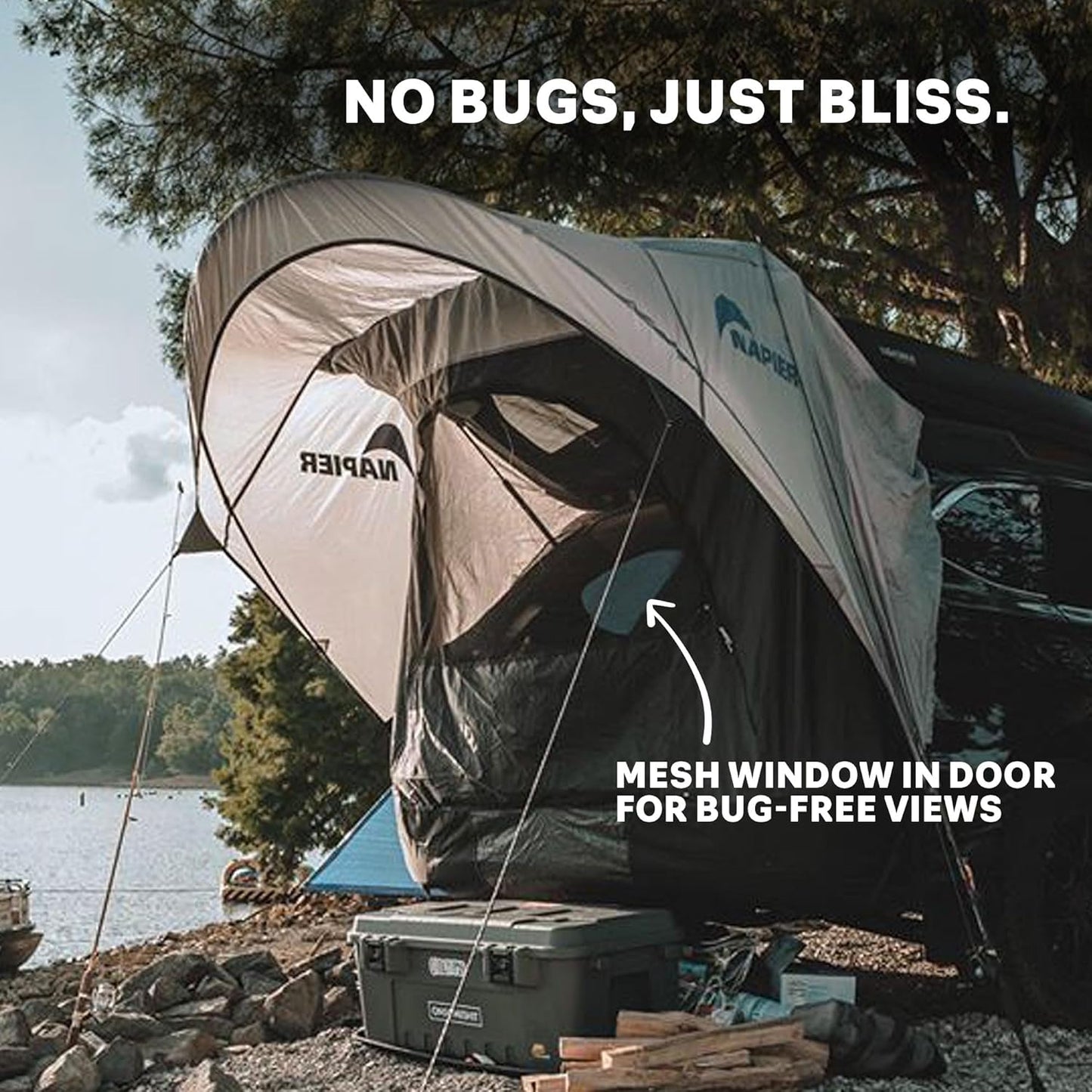 Napier Sportz Cove | Fits Small to Large SUVs | Easy 5-Minute Setup | Sun Protection & Privacy Shelter for Camping, Tailgating, Road Trips