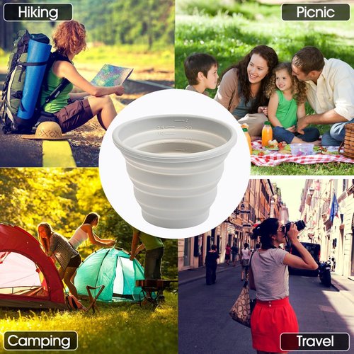 Carimee Silicone Collapsible Cups for Traveling, Reusable Folding Travel Cup, Small Portable Backpacking Camping Cup for Outdoor, 300ml, 1Pack