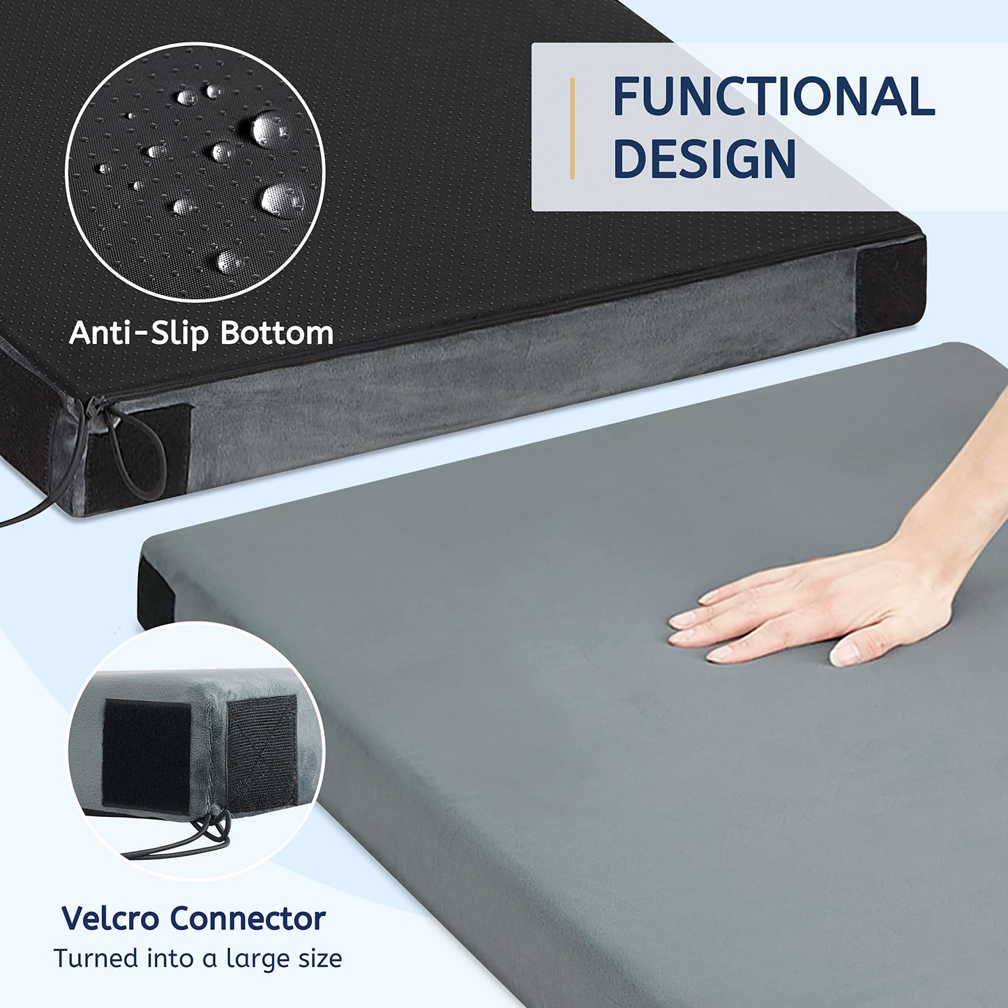 HomeMate Memory Foam Camping Cot Mattress Pad Mat-Sleeping Pad Mat Portable Roll Up Travel Mattress CertiPUR-US for Adults-Camping Bed for Guests Floor Tent Sleepover with Waterproof Cover Travel Bag