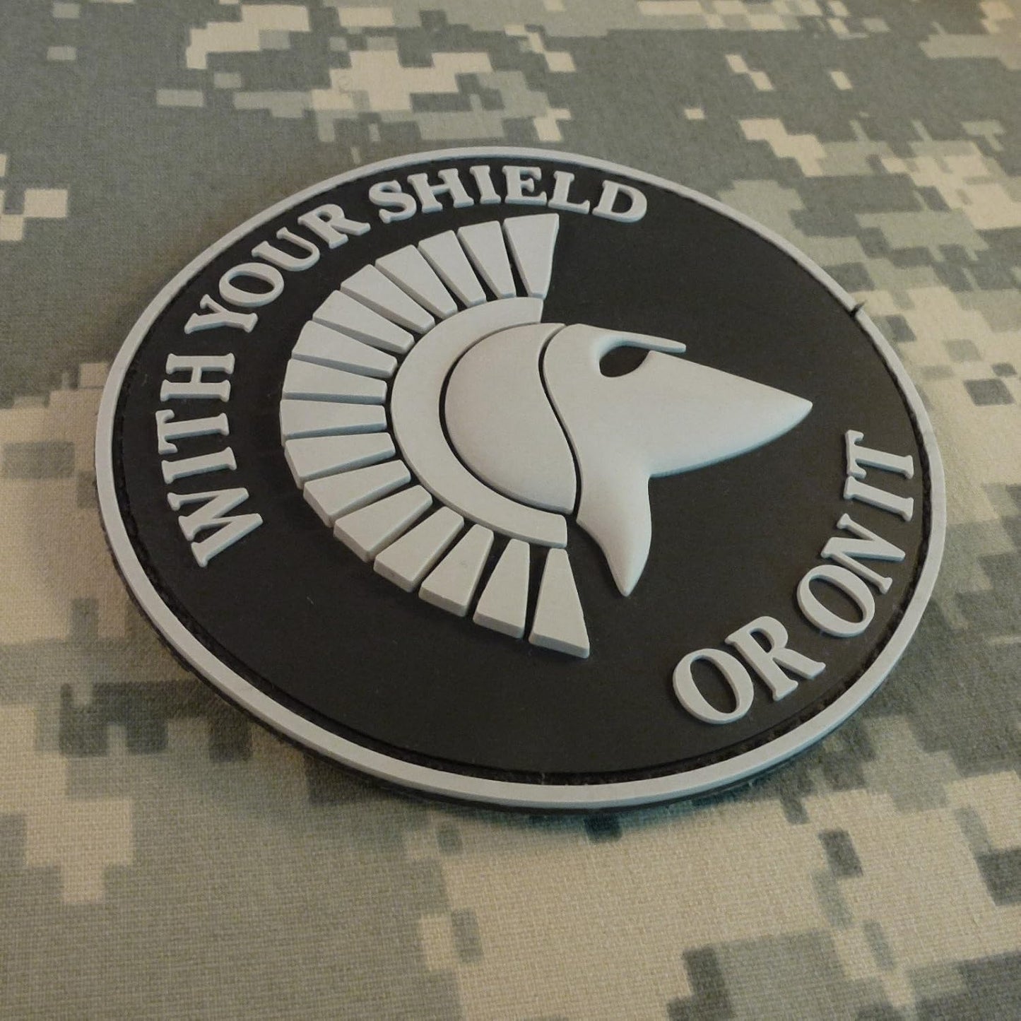 Spartan PVC Morale Patch for Velcro - Tactical Blackout Subdued Patch for Backpacks & Hats
